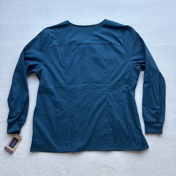 NWT Cherokee Workwear Professionals Womens XL Zip Scrub Jacket CAR Blue WW390 - Picture 13 of 14